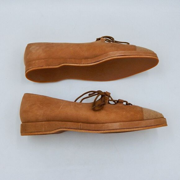 Etienne Aigner Womens Suede Flats Lace Up Casual Slip On Made In Spain Size 7 M - Picture 6 of 13